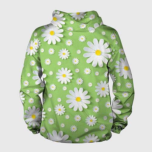 Мужская ветровка Ромашки бумажные / 3D-Черный – фото 2