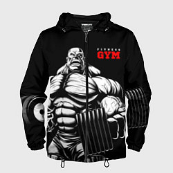 Ветровка с капюшоном мужская Fitness GYM - jock, цвет: 3D-черный