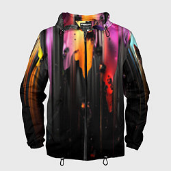 Мужская ветровка Разноцветная рельефная краска текстура