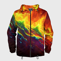 Мужская ветровка Абстрактные волны с огнем