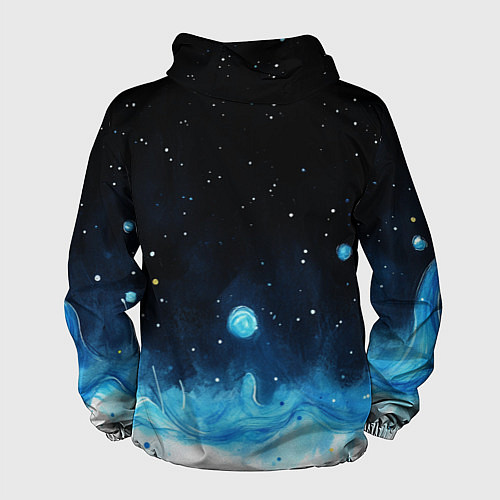 Мужская ветровка Синяя светящееся краска / 3D-Черный – фото 2