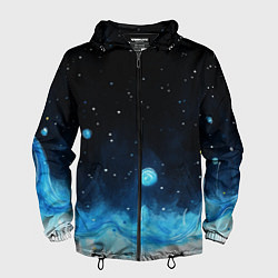 Мужская ветровка Синяя светящееся краска