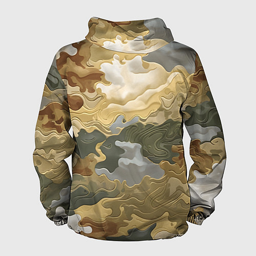 Мужская ветровка Золотистый камуфляж / 3D-Черный – фото 2