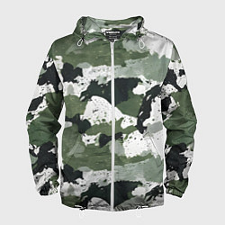 Мужская ветровка Зеленый фактурный камуфляж