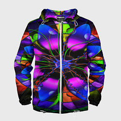 Мужская ветровка Неоновая психоделика лепестки