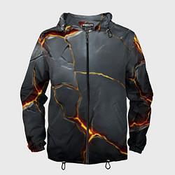 Мужская ветровка Серая текстура с золотым изломом