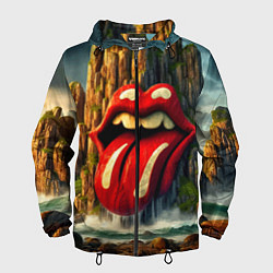 Ветровка с капюшоном мужская Rolling Stones - sea rocks, цвет: 3D-черный