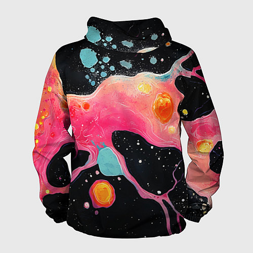 Мужская ветровка Розовая текстура в черном / 3D-Черный – фото 2