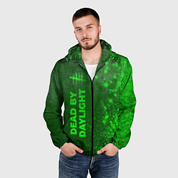 Ветровка с капюшоном мужская Dead by Daylight - green gradient по-вертикали, цвет: 3D-черный — фото 2