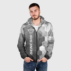 Ветровка с капюшоном мужская Genesis - grey gradient по-вертикали, цвет: 3D-черный — фото 2