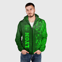 Ветровка с капюшоном мужская Lyon - green gradient по-вертикали, цвет: 3D-черный — фото 2