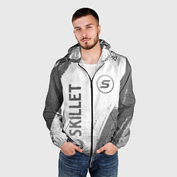 Ветровка с капюшоном мужская Skillet - white gradient вертикально, цвет: 3D-черный — фото 2