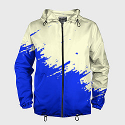 Ветровка с капюшоном мужская Color blue white, цвет: 3D-черный