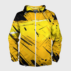 Мужская ветровка Желтая краска на черном фоне