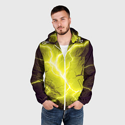Ветровка с капюшоном мужская Color yellow black, цвет: 3D-белый — фото 2