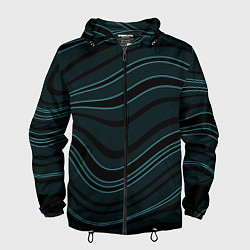 Мужская ветровка Тёмный синий волнистые полосы