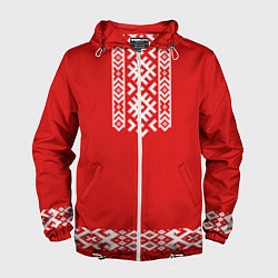 Мужская ветровка Славянский узор на красном - вышиванка рубаха крас