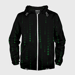Ветровка с капюшоном мужская Color black green, цвет: 3D-белый