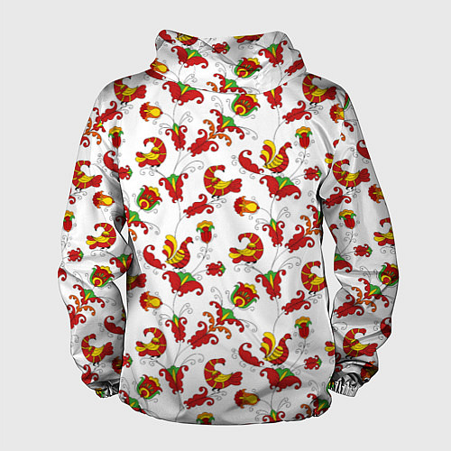 Мужская ветровка Русский народный орнамент в стиле росписей Северно / 3D-Черный – фото 2