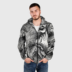 Ветровка с капюшоном мужская Черепа лошадей, цвет: 3D-черный — фото 2
