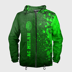 Ветровка с капюшоном мужская AC Milan - green gradient по-вертикали, цвет: 3D-черный