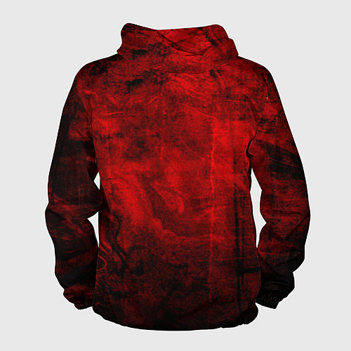 Мужская ветровка Абстракция - red trash darkness / 3D-Черный – фото 2