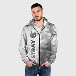 Ветровка с капюшоном мужская Stray - white gradient по-вертикали, цвет: 3D-черный — фото 2