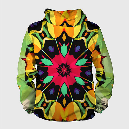 Мужская ветровка Салатовый калейдоскоп / 3D-Черный – фото 2