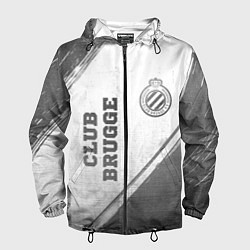 Ветровка с капюшоном мужская Club Brugge - white gradient вертикально, цвет: 3D-черный