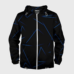 Ветровка с капюшоном мужская Color blue line, цвет: 3D-белый
