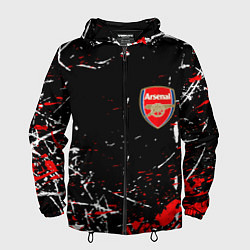 Ветровка с капюшоном мужская Арсенал штрихи красок, цвет: 3D-черный