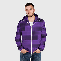 Ветровка с капюшоном мужская Color purple square, цвет: 3D-белый — фото 2