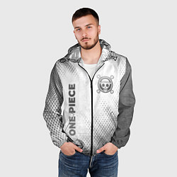 Ветровка с капюшоном мужская One Piece - white gradient вертикально, цвет: 3D-черный — фото 2