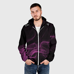 Ветровка с капюшоном мужская Color smoke pink, цвет: 3D-белый — фото 2