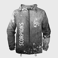 Ветровка с капюшоном мужская Scorpions - grey gradient вертикально, цвет: 3D-черный