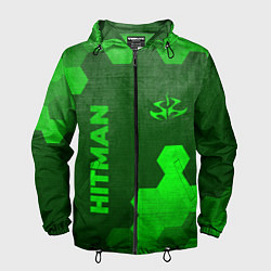 Ветровка с капюшоном мужская Hitman - green gradient вертикально, цвет: 3D-черный