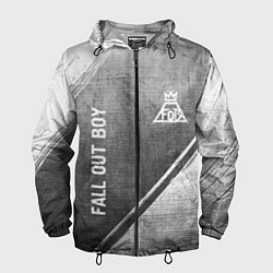 Ветровка с капюшоном мужская Fall Out Boy - grey gradient вертикально, цвет: 3D-черный
