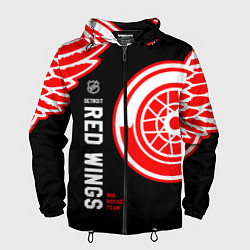 Ветровка с капюшоном мужская Detroit Red Wings team, цвет: 3D-черный