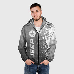 Ветровка с капюшоном мужская Jeep - grey gradient по-вертикали, цвет: 3D-черный — фото 2
