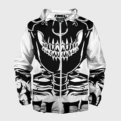 Ветровка с капюшоном мужская Skeleton череп, цвет: 3D-белый