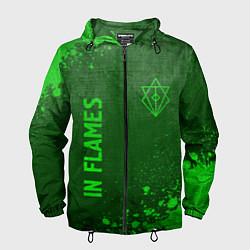 Ветровка с капюшоном мужская In Flames - green gradient вертикально, цвет: 3D-черный