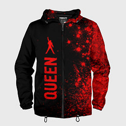 Ветровка с капюшоном мужская Queen - red gradient по-вертикали, цвет: 3D-черный