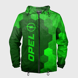 Ветровка с капюшоном мужская Opel - green gradient по-вертикали, цвет: 3D-черный