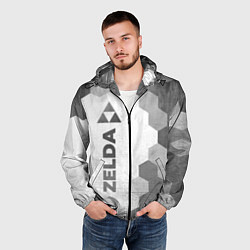 Ветровка с капюшоном мужская Zelda - white gradient по-вертикали, цвет: 3D-черный — фото 2