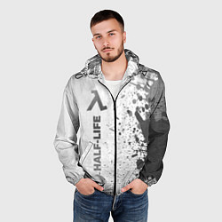 Ветровка с капюшоном мужская Half-Life - white gradient по-вертикали, цвет: 3D-черный — фото 2