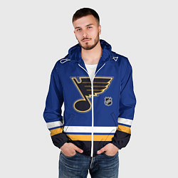 Ветровка с капюшоном мужская Сент Луис Блюз хоккей, цвет: 3D-белый — фото 2
