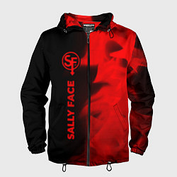 Ветровка с капюшоном мужская Sally Face - red gradient по-вертикали, цвет: 3D-черный