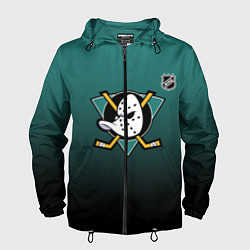 Ветровка с капюшоном мужская Анахайм Дакс - зеленый градиент, цвет: 3D-черный