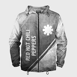 Ветровка с капюшоном мужская Red Hot Chili Peppers - grey gradient вертикально, цвет: 3D-черный