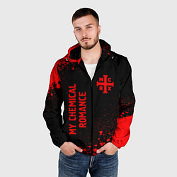 Ветровка с капюшоном мужская My Chemical Romance - red gradient вертикально, цвет: 3D-черный — фото 2